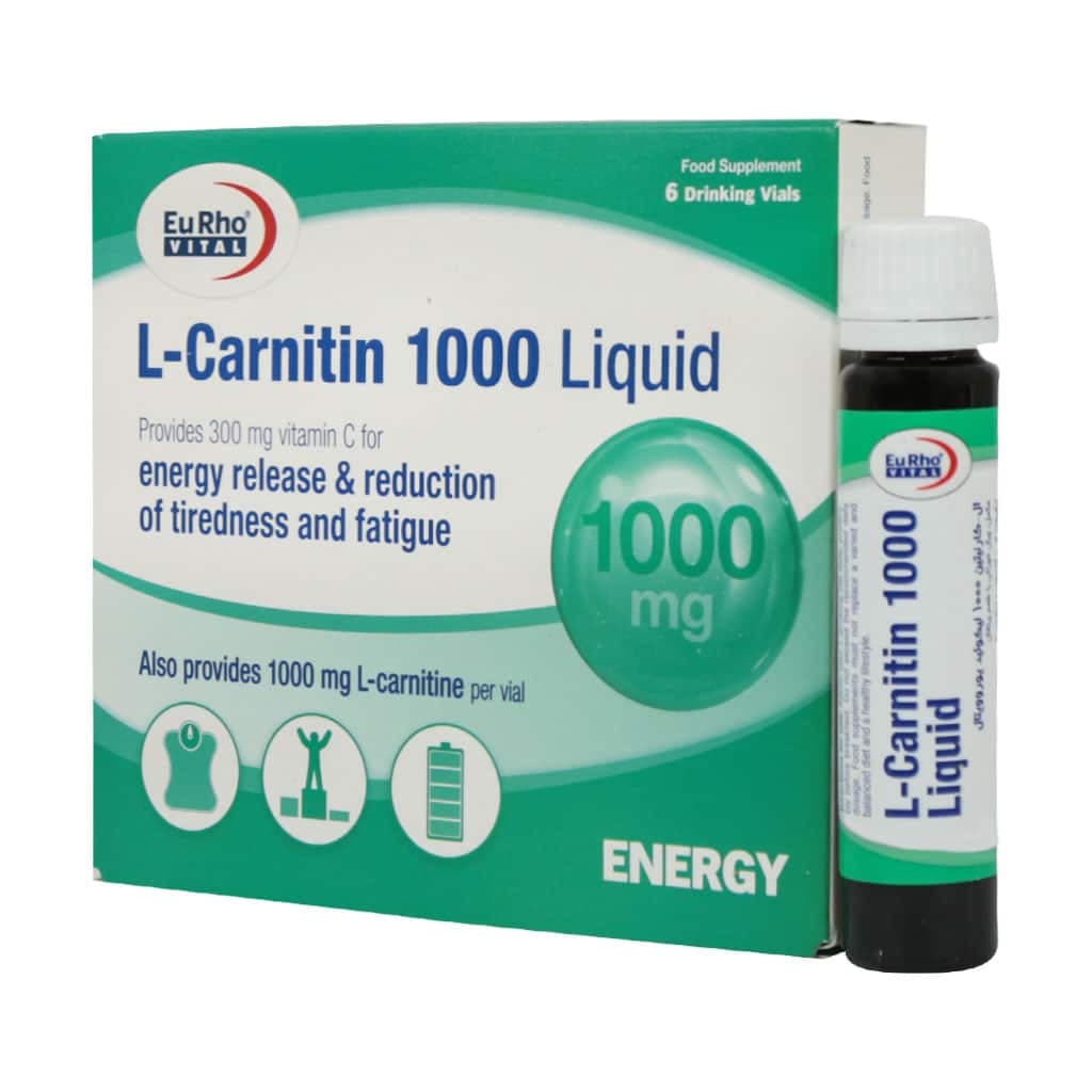 ویال خوراکی ال کارنیتین 3000 میلی گرم یوروویتال 6 عددی