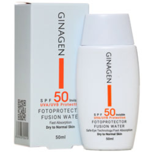 کرم ضد آفتاب بی رنگ پوست خشک فیوژن واتر ژیناژن SPF50