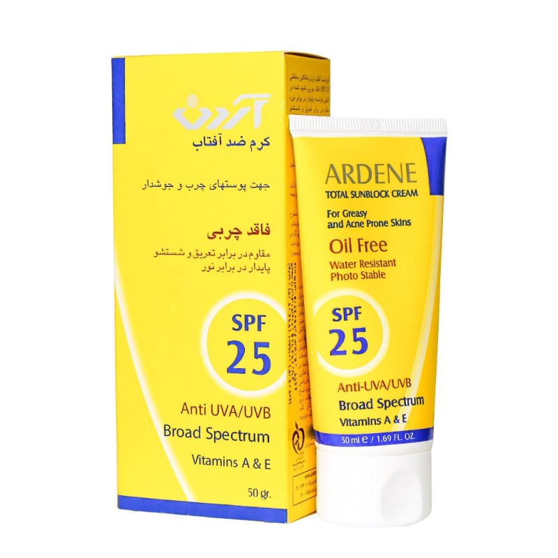 کرم ضد آفتاب SPF25 آردن مناسب پوست های خشک و معمولی ۵۰ میلی لیتر