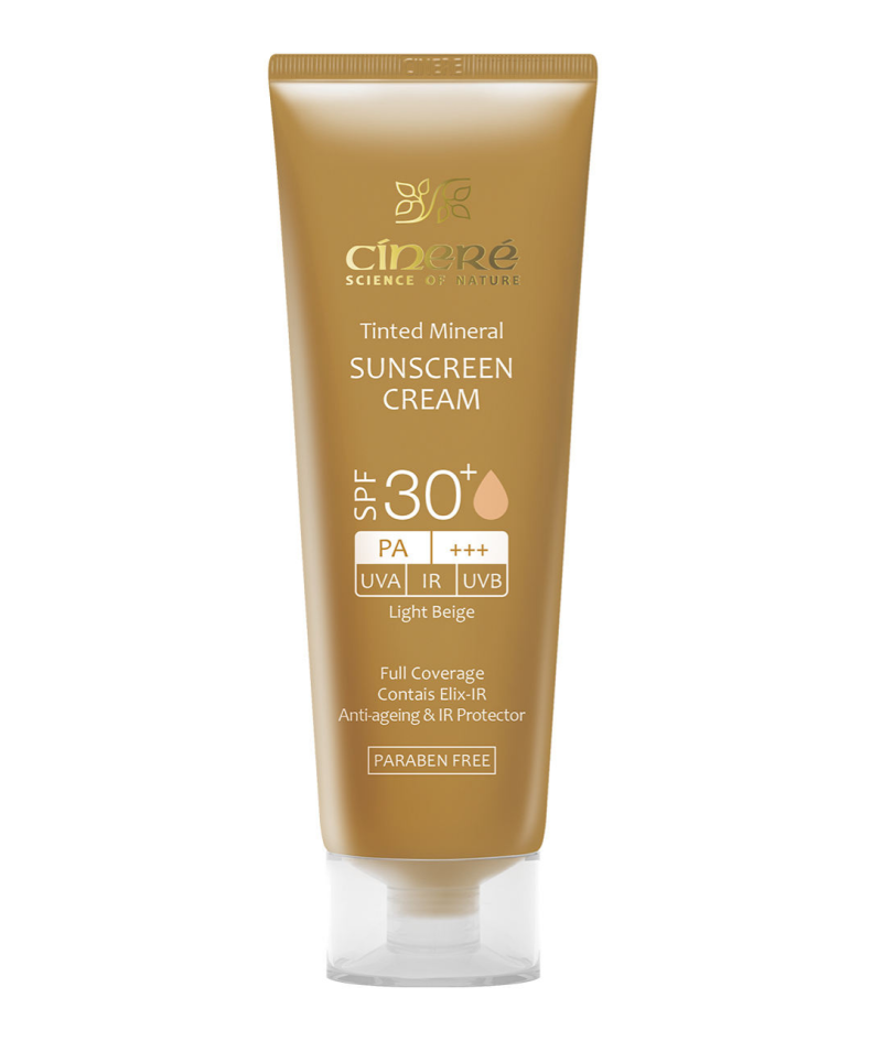 کرم ضد آفتاب رنگی سینره SPF30 مناسب پوست حساس وخشک 50 میل  بژ روشن