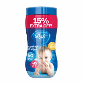 دستمال مرطوب  پاک کننده کودک  دافی مناسب التهاب و سوختگی 50 عدد
