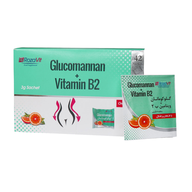 پودر گلوکومانان و ویتامین B2 رزاویت 42 ساشه