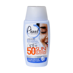 کرم ضد آفتاب SPF50 بی رنگ  پیکسل مناسب پوست چرب و جوش دار 50 میلی