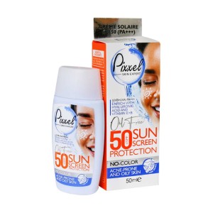 کرم ضد آفتاب SPF50 بژ طبیعی  پیکسل مناسب پوست چرب و جوش دار 50 میلی لیتر
