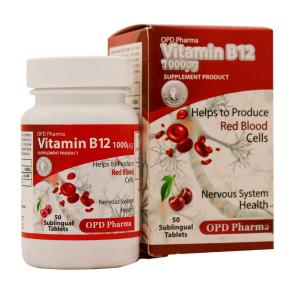 قرص زیرزبانی ویتامین B12 1000 میکروگرم او پی دی فارما 50 عددی
