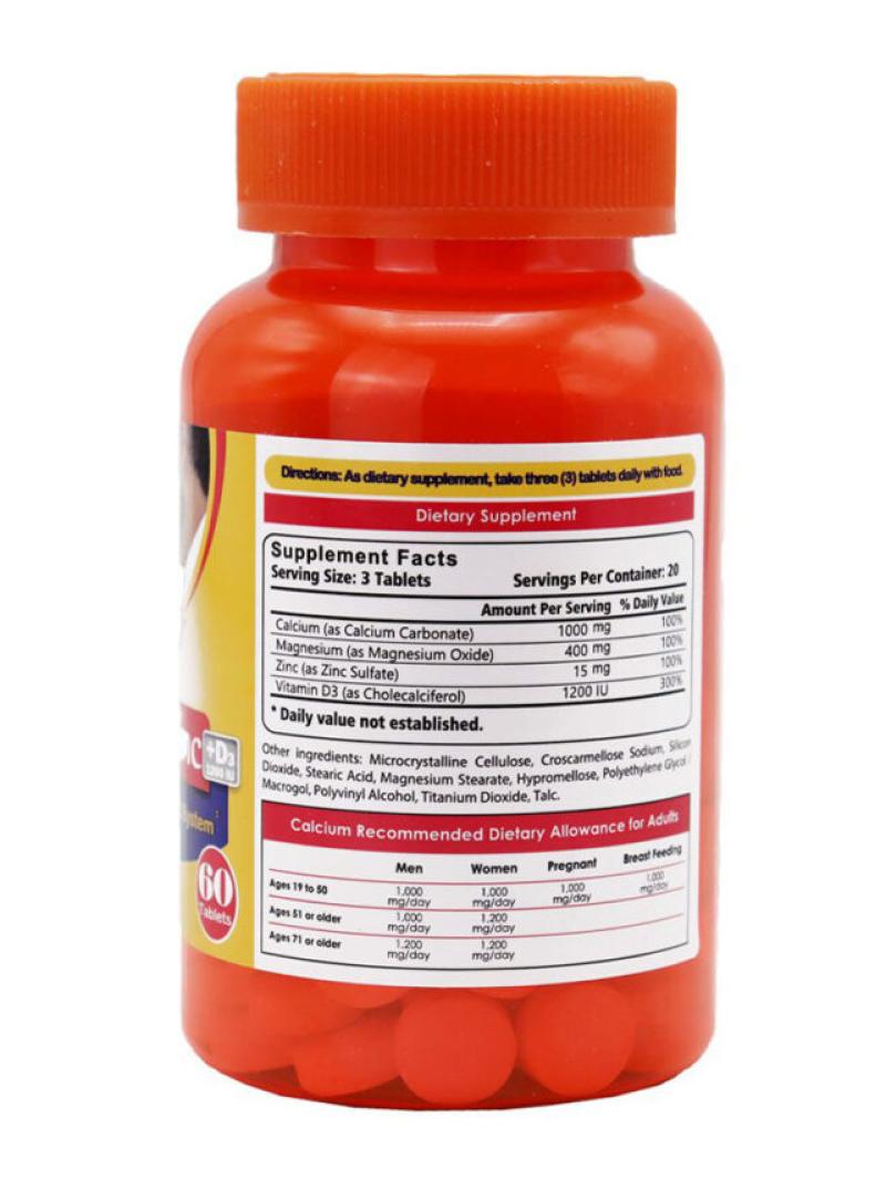 قرص کلسیم و منیزیم و زینک و دی3 مگنوم ویتامینز 60 عددی قرص کلسیم و منیزیم و زینک و دی3 مگنوم ویتامینز 60 عددی