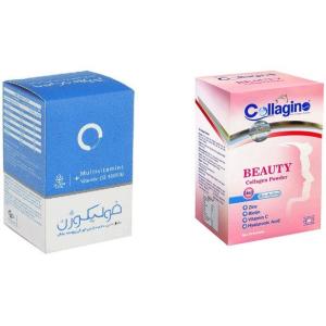 پک  قرص فولیکوژن اروند فارمد بسته 60 عددی + پودر کلاژن بیوتی کلاژینو بسته 30 عددی