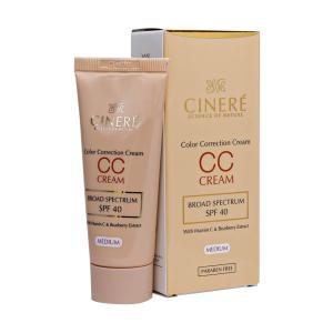 سی سی کرم SPF40 بژ متوسط سینره 40 میلی لیتر