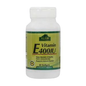سافت ژل ویتامین E 400 واحد آلفا ویتامینز قوطی 60 عددی