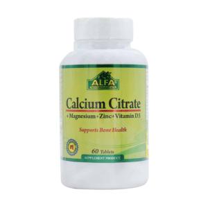 قرص کلسیم سیترات منیزیم زینک و ویتامین D3 آلفا ویتامینز 60 عددی