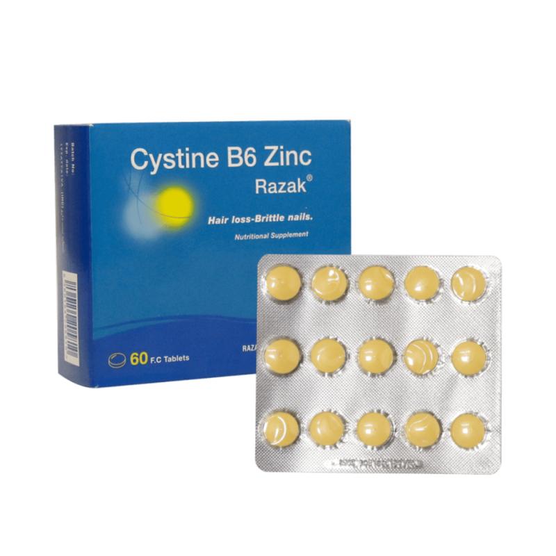 قرص  سیستین  B6  زینک  رازک  60 عددی