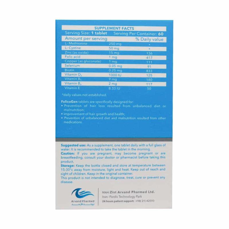 قرص فولیکوژن اروند فارمد 60 عددی