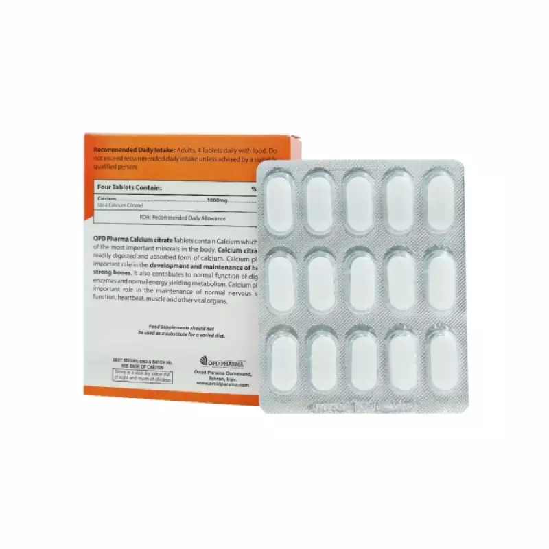 قرص کلسیم سیترات او پی دی فارما 1000 میلی گرم
