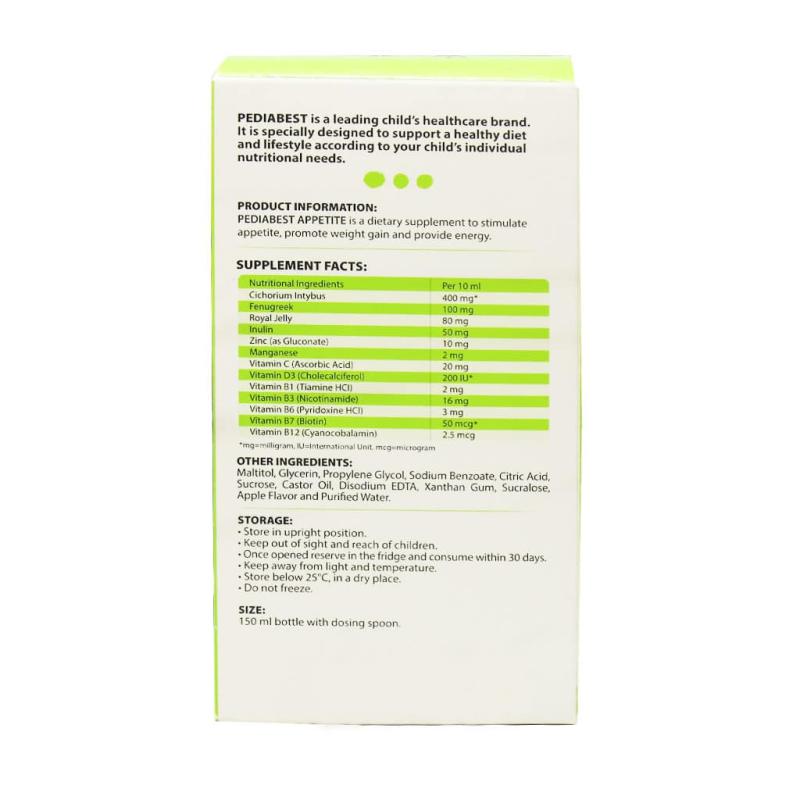 شربت اشتها آور اپتایت پدیابست 150 میلی لیتری