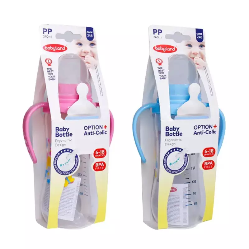 شیشه شیر دسته دار آنتی کولیک بیبی لند کد 248