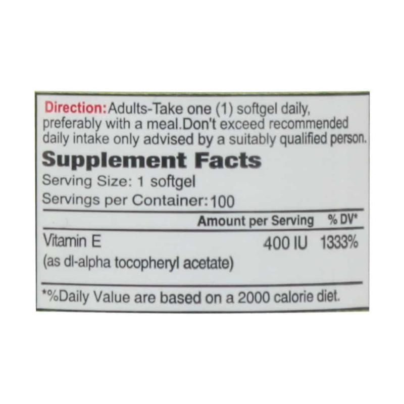 سافت ژل ویتامین E 400 واحد آلفا ویتامینز قوطی 60 عددی