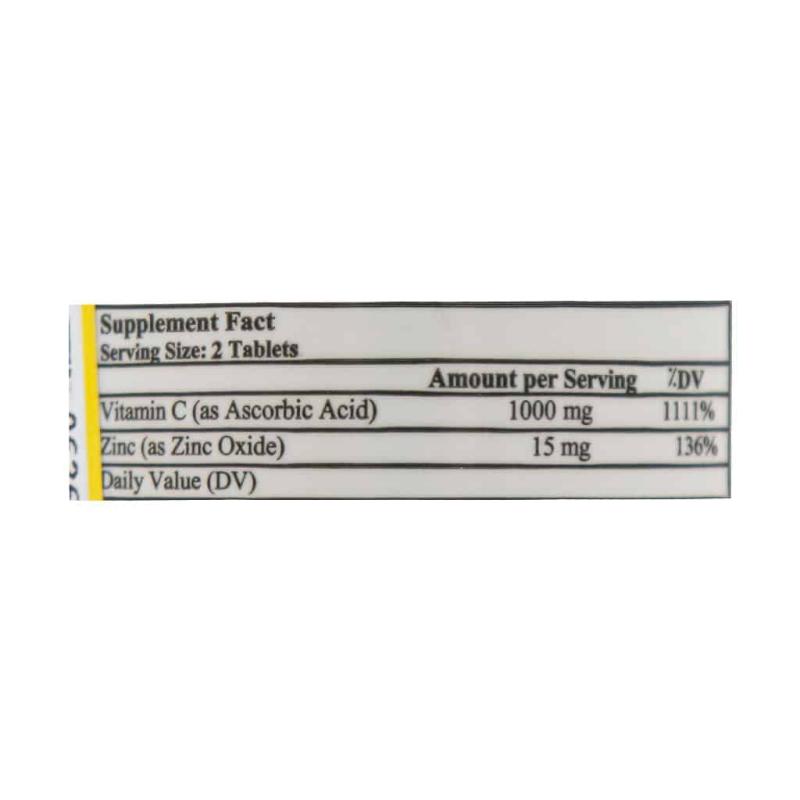 قرص جویدنی ویتامین سی + زینک هلث برست 30 عددی