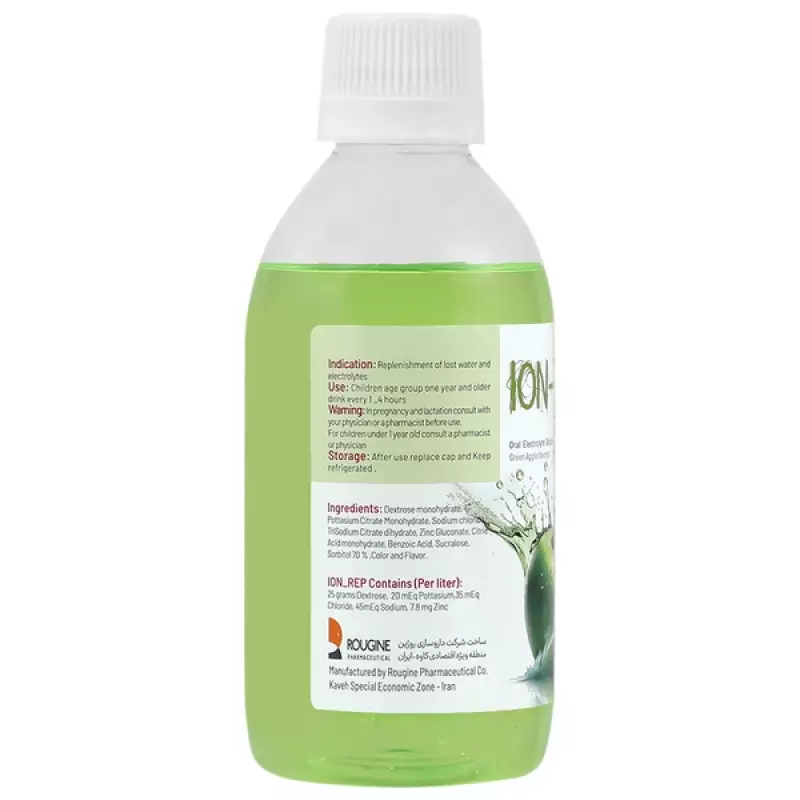 محلول الکترولیت خوراکی یون رپ روژین طعم سیب سبز240 میلی لیتر