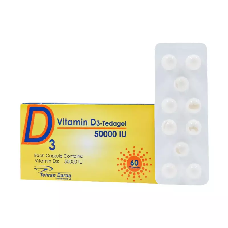 سافت ژل ویتامین D3 50000 واحد تداژل تهران دارو 60 عددی