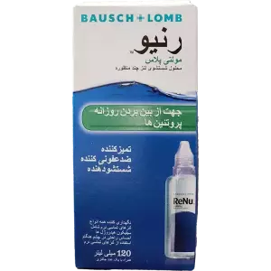 محلول شستشوی لنز رنیو بوش اند لومب مناسب لنزهای طبی و رنگی 120میلی لیتر