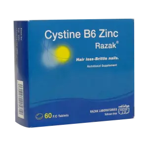قرص  سیستین  B6  زینک  رازک  60 عددی