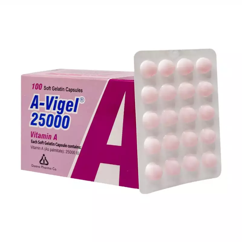 کپسول ژلاتینی آویژل 25000 واحد دانا 100 عددی