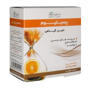 پودر دانه اسفرزه پسیلیوم ایران داروک طعم پرتقالی ساشه 7 عددی