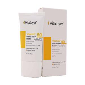 فلوئید ضد آفتاب SPF50 بژ طبیعی  حاوی ویتامین C ویتالیر 50 میلی لیتر