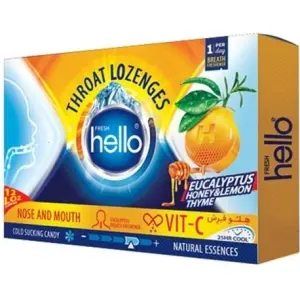 آبنبات اکالیپتوس هلو فرش با طعم  لیمو عسل و آویشن 12 عددی