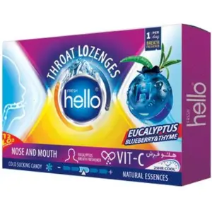 آبنبات اکالیپتوس هلو فرش  با طعم بلوبری و آویشن 12 عددی