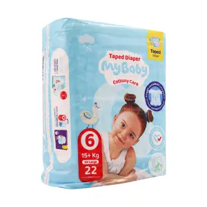 پوشک سایز 6 مای بی بی 15 تا 25 کیلوگرم حاوی عصاره بابونه 24 عدد