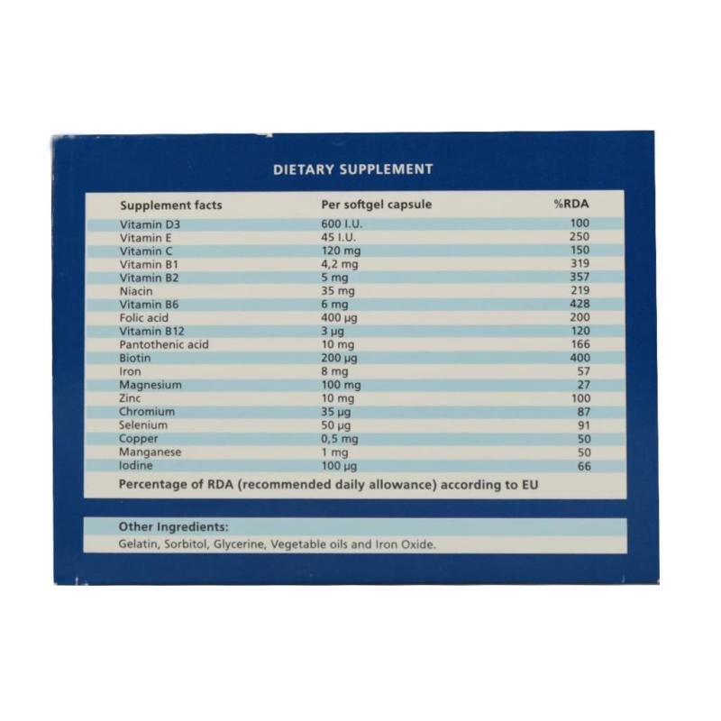 کپسول ژلانیتی مولتی ویتامین دیابتیک داروسازی دانا 30 عدد