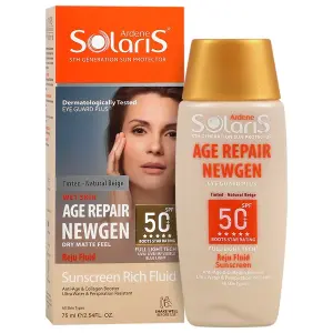 فلوئید ضد آفتاب SPF50 ایج ریپیر نیوژن بژ طبیعی آردن سولاریس 75 میلی لیتر