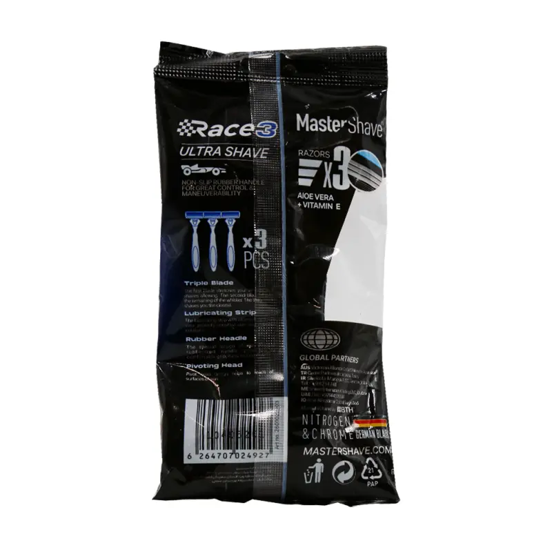 خودتراش مردانه 3 لبه مستر شیو مدل Race 3 بسته 3 عددی
