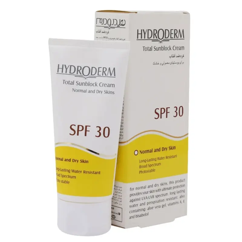 لوسیون ضد آفتاب فاقد چربی SPF30 هیدرودرم مناسب پوست های چرب و آکنه دار75 میلی لیتر