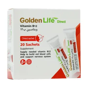 ساشه ویتامین B12 گلدن لایف 500 میکروگرم 20 عددی