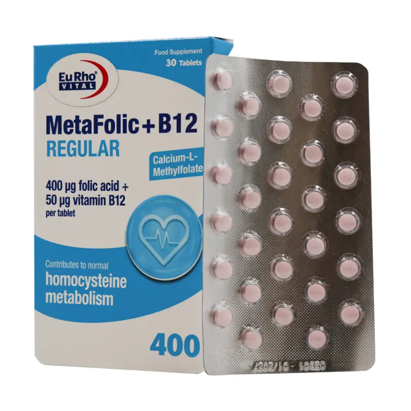 قرص متافولیک پلاس B12 رگولار یوروویتال 30 عددی