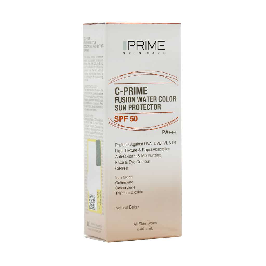 فلوئید ضد آفتاب SPF50 بژطبیعی فیوژن واتر پرایم حاوی ویتامین C حجم 40 میلی لیتر