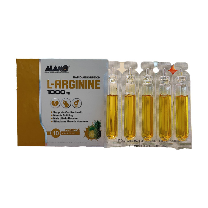 ویال ال آرژنین 1000 میلی گرم آلامو طعم آناناس 10 عددی