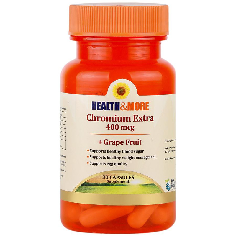 کپسول کرومیوم اکسترا 400 میکرو گرم هلث اند مور 30 عددی