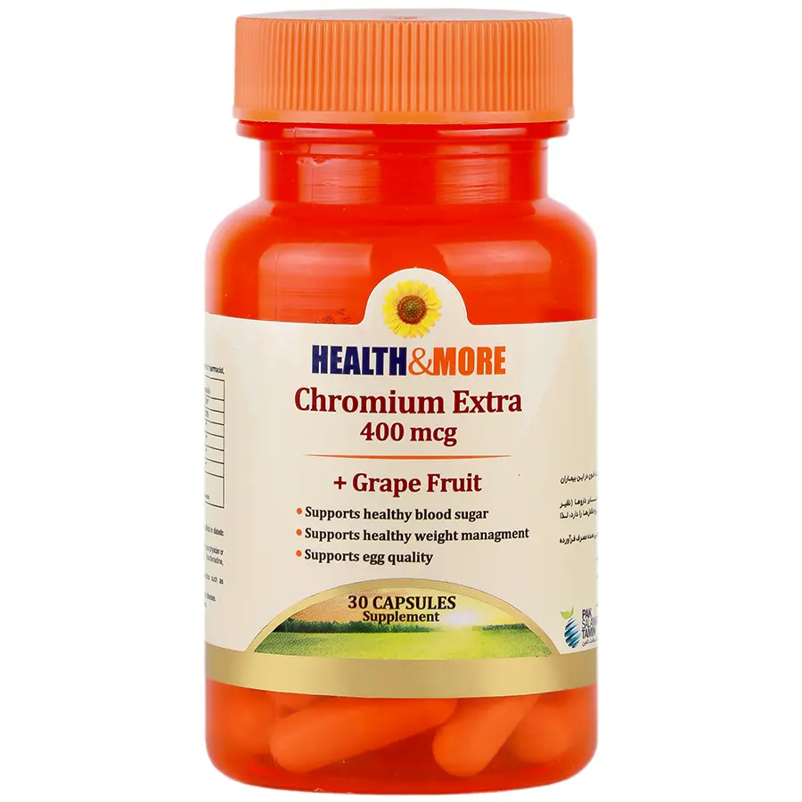 کپسول کرومیوم اکسترا 400 میکرو گرم هلث اند مور 30 عددی