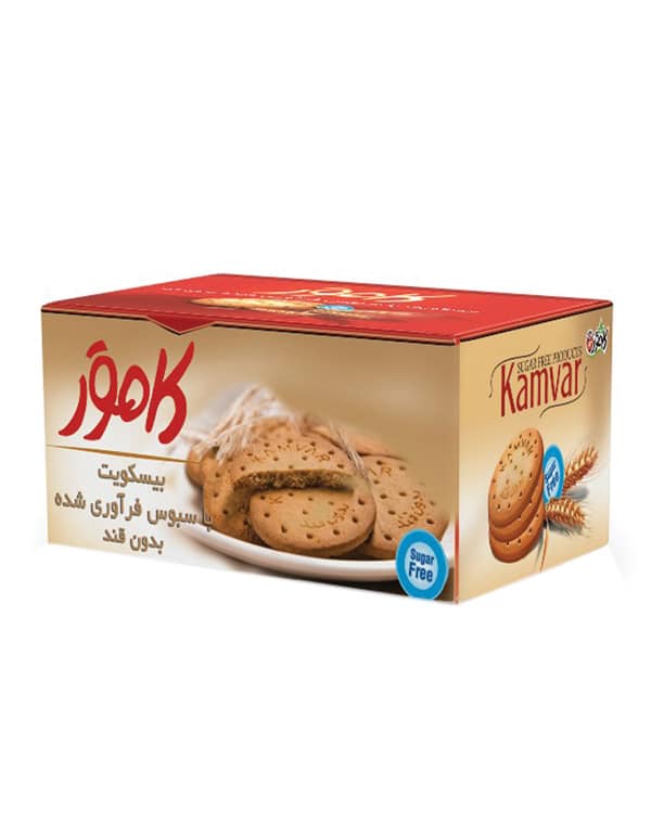 بیسکویت بدون قند سبوس دار کامور 220 گرمی
