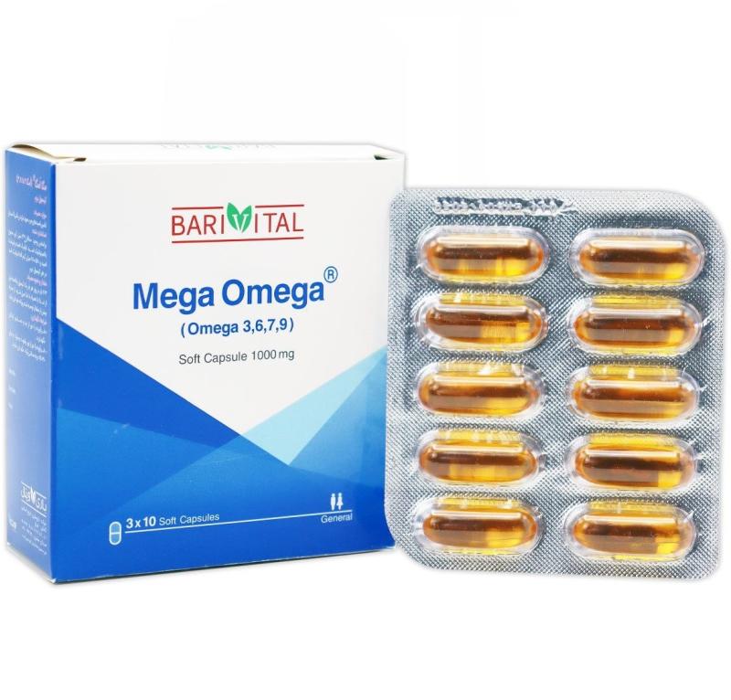 سافت ژل امگا 3 باریویتال 1000 میلی گرم بلیستر 30 عددی