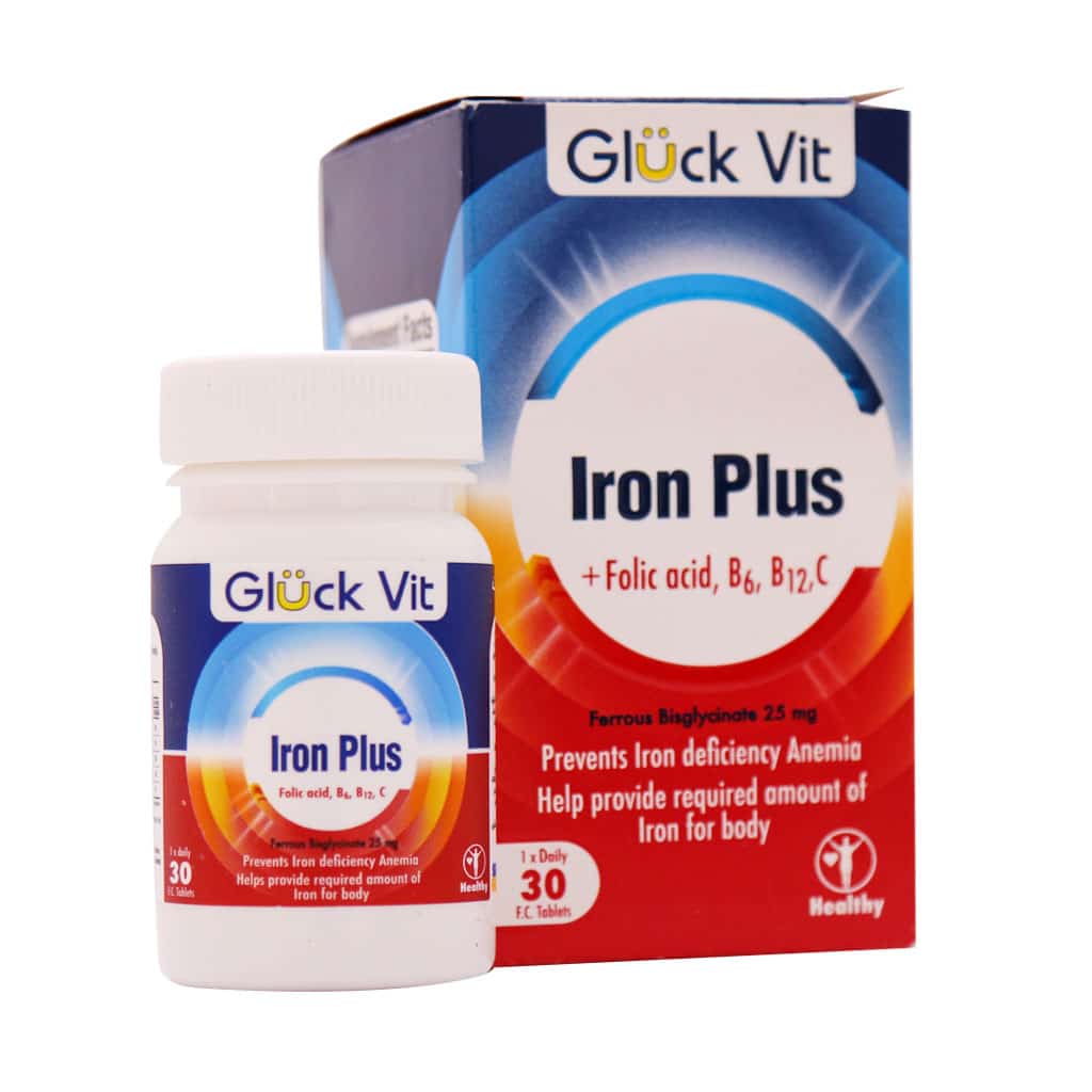 قرص آیرون پلاس گلوک ویت 30 عددی