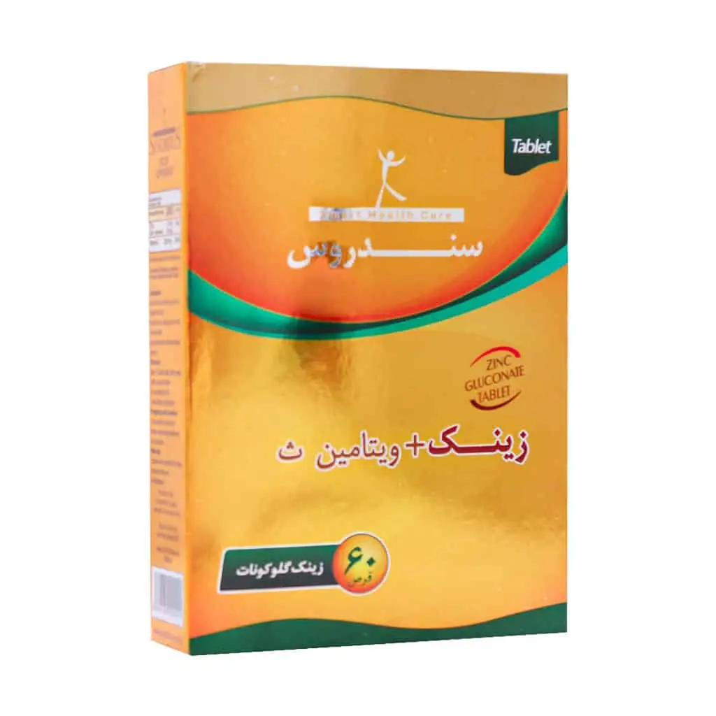 قرص زینک گلوکونات و ویتامین ث سندروس 60 عدد