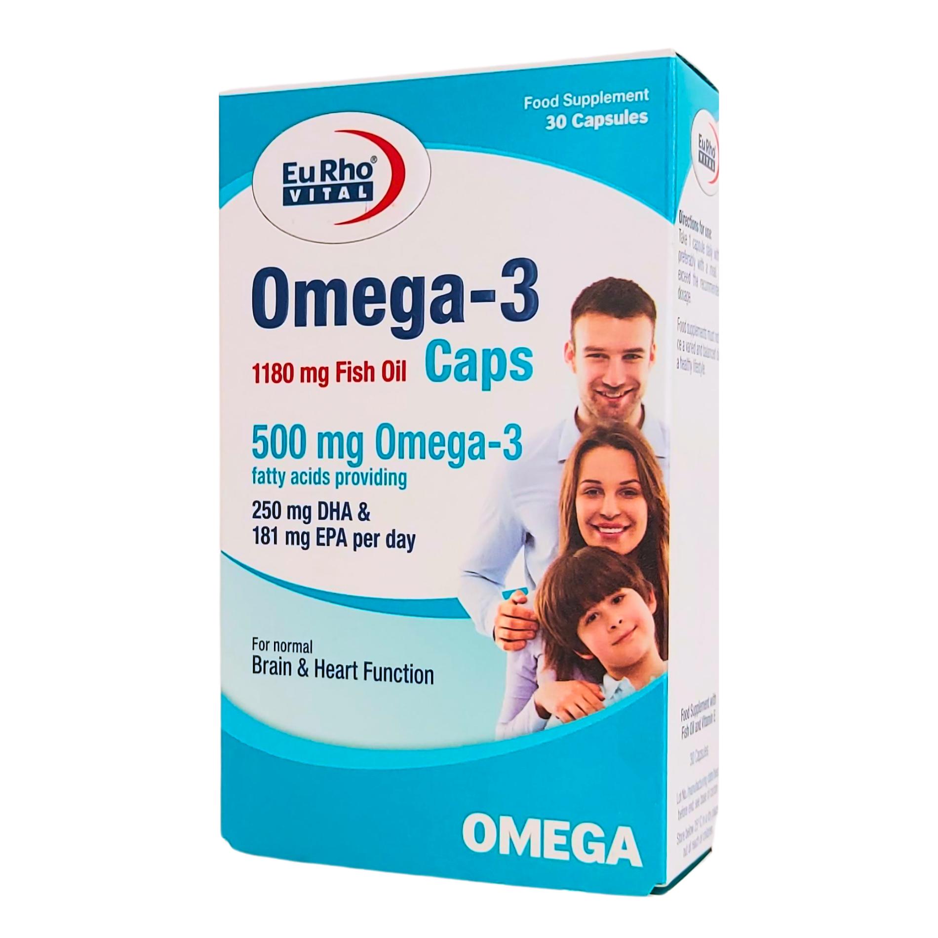 کپسول امگا 3 یوروویتال 500 میلی گرم 30 عددی