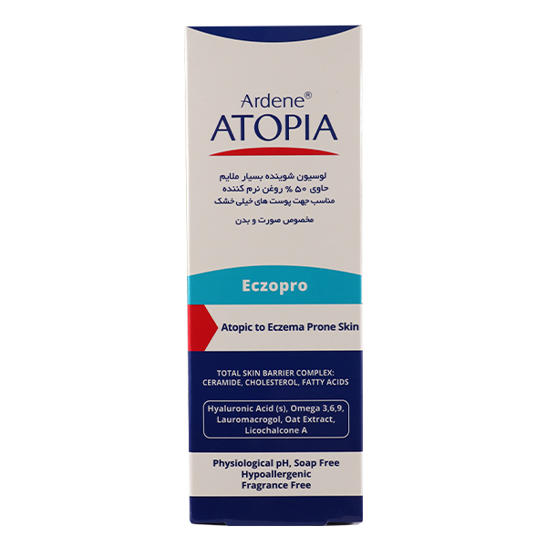 لوسیون شوینده آردن آتوپیا حاوی 50% روغن نرم کننده مخصوص صورت و بدن