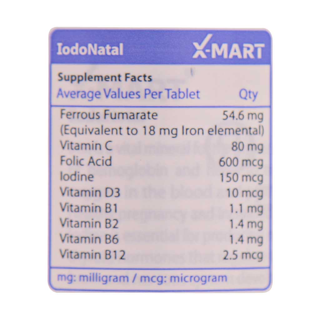 قرص یدوناتال ایکس مارت 60 عددی