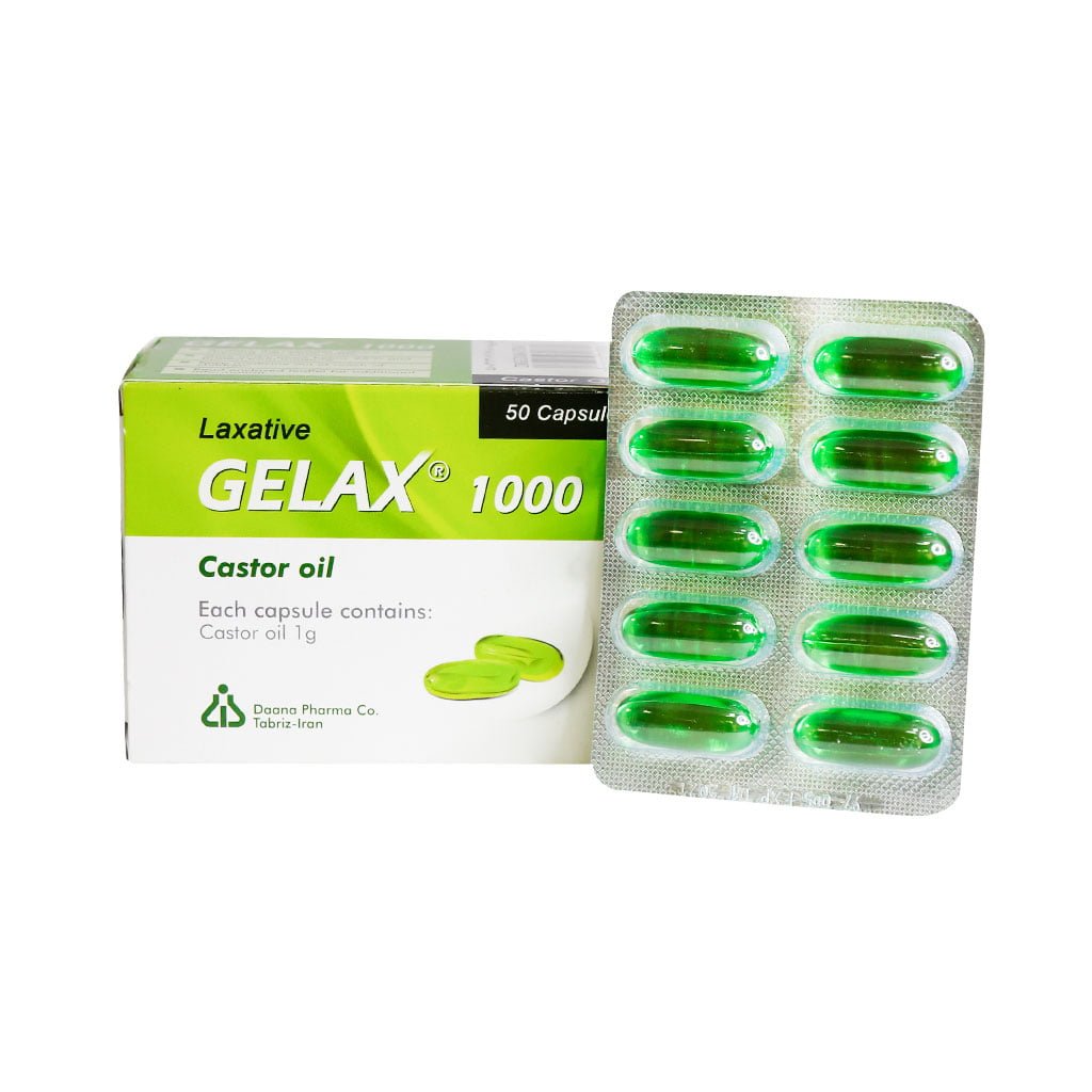 کپسول ژلاکس ۱۰۰۰ (روغن کرچک) دانا ۵۰ عدد