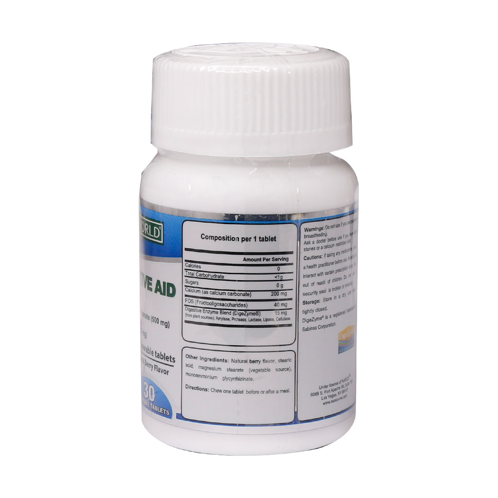 قرص دایجستیو اید نچرال ورلد با طعم توت طبیعی 30 عددی